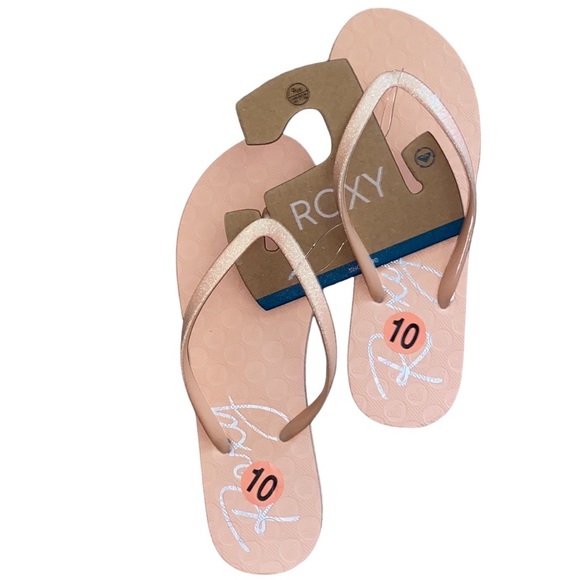 1 LEFT - NEW Roxy glitter flip flops/things/sandals - Picture 3 of 11